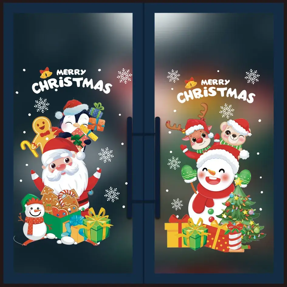 New Year Christmas Window Stickers Electrostatic Glass Decor - Image 4