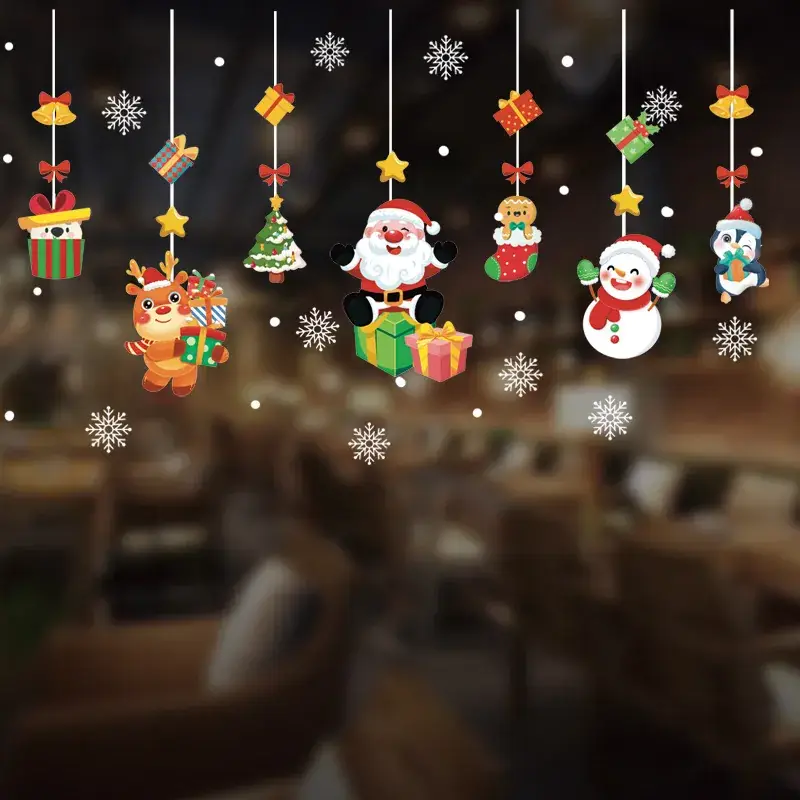 New Year Christmas Window Stickers Electrostatic Glass Decor - Image 5