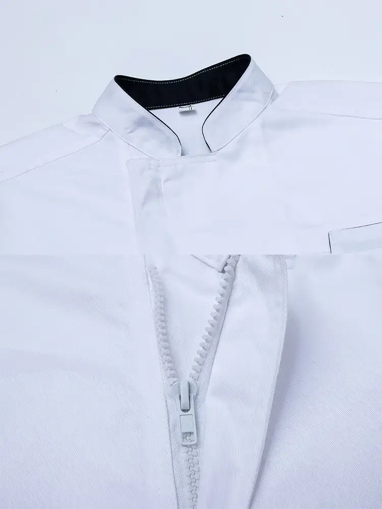 Men & Women Black Zipper Chef Suit Autumn Winter Cooking Training - Image 9