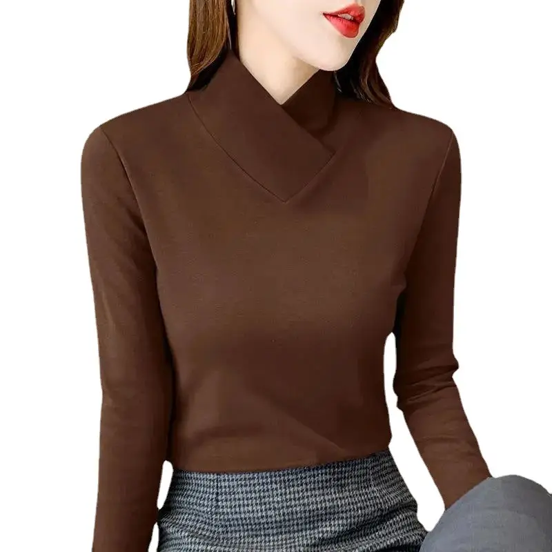 Women's White German Velvet Long Sleeve Shirt