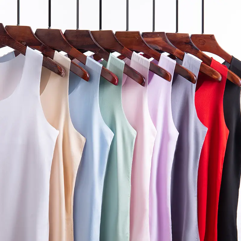 Summer Women's Seamless Ice Silk Vest Thin Suspbottomer Women's Sleeveless Versatile Top Bottoming Wholesale