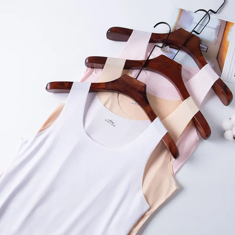 Summer Women's Seamless Ice Silk Vest Thin Suspbottomer Women's Sleeveless Versatile Top Bottoming Wholesale
