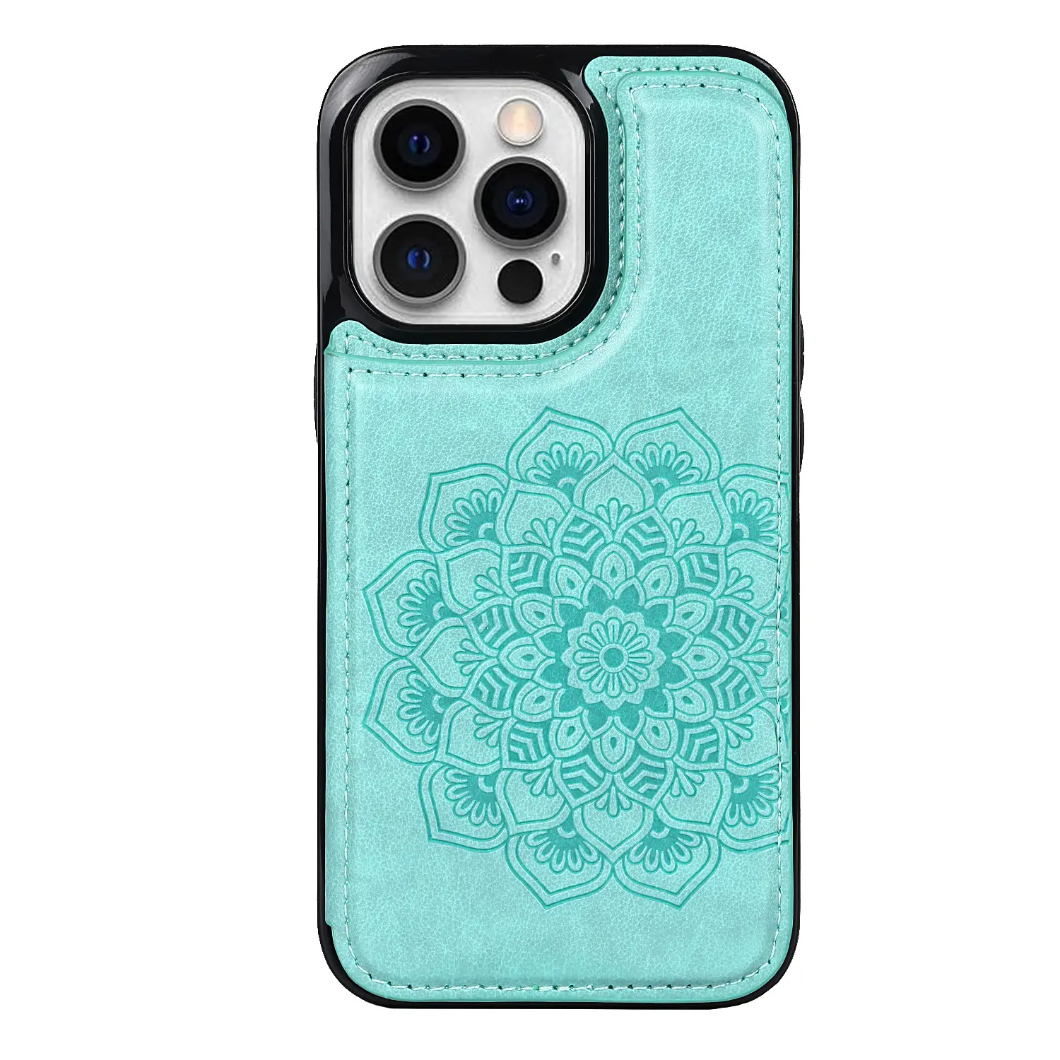 Mandala Embossed Leather Case for iPhone 14 - Image 7