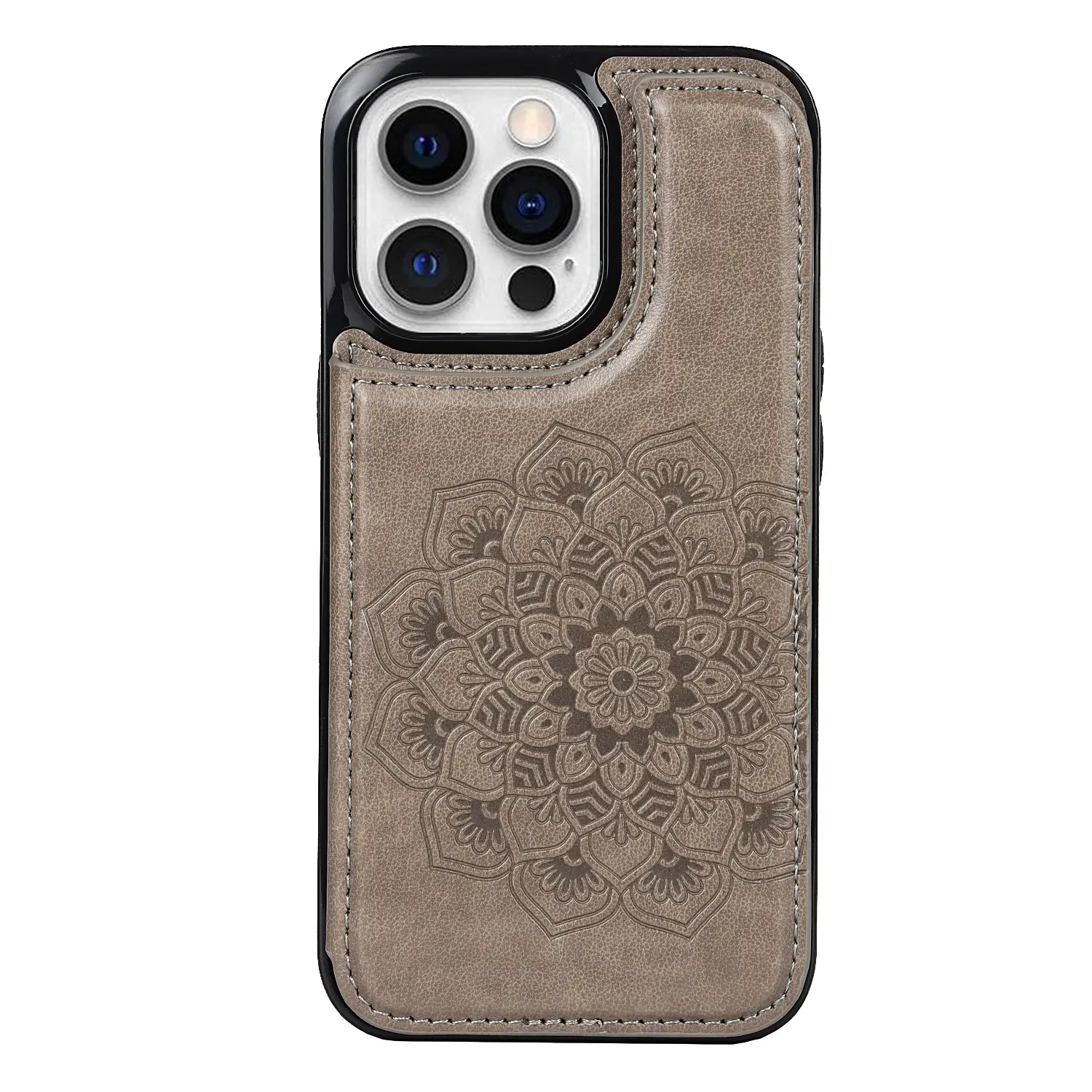 Mandala Embossed Leather Case for iPhone 14 - Image 9