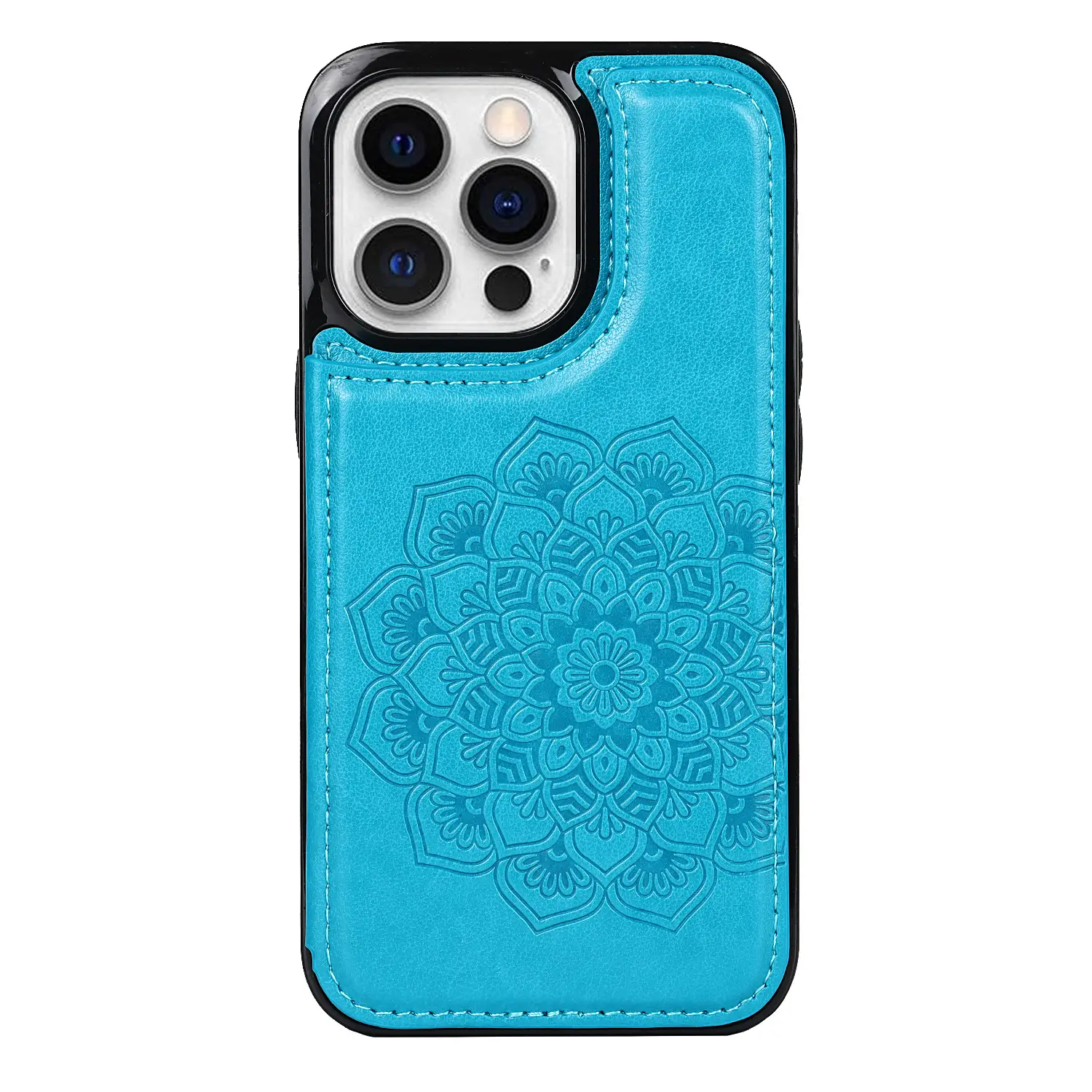 Mandala Embossed Leather Case for iPhone 14 - Image 10