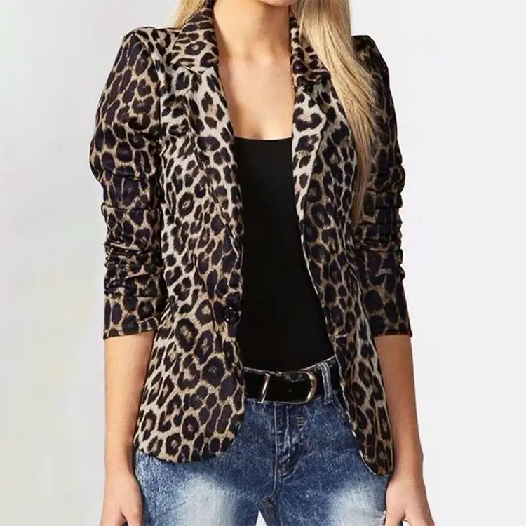 Leopard Print Commuter Jacket Black Short Sleeve - Image 5
