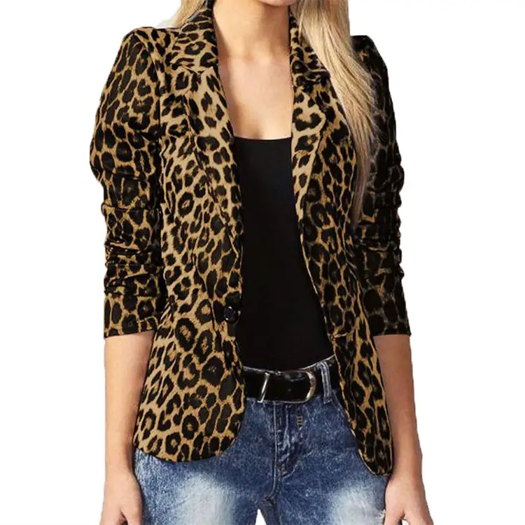 Leopard Print Commuter Jacket Black Short Sleeve - Image 8