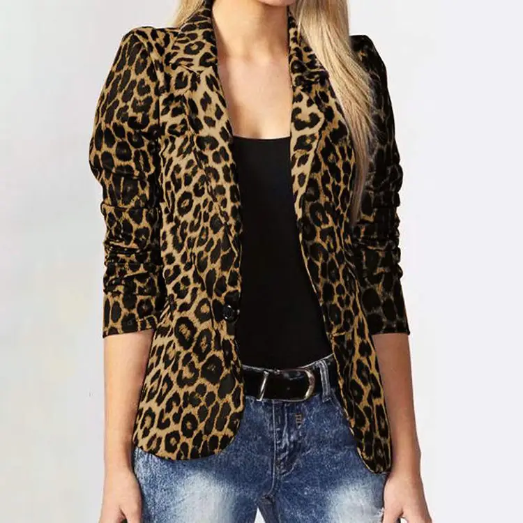 Leopard Print Commuter Jacket Black Short Sleeve — feature 10