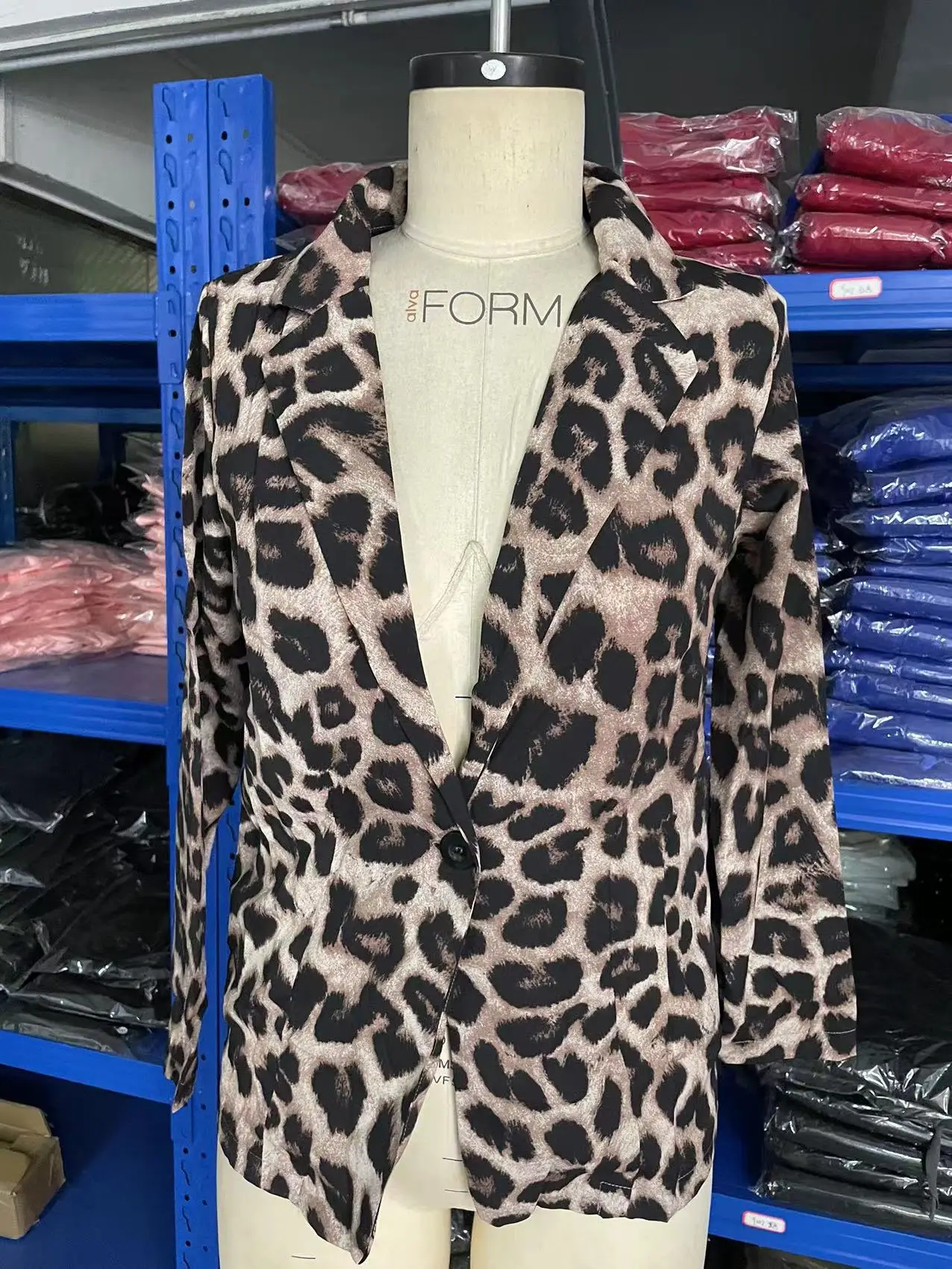 Leopard Print Commuter Jacket Black Short Sleeve — feature 4