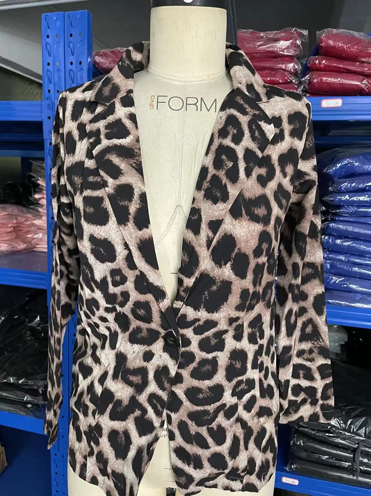 Leopard Print Commuter Jacket Black Short Sleeve — feature 5
