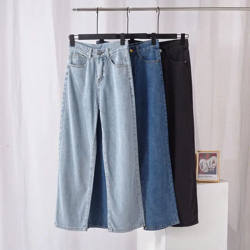 Women Wide Leg Jeans Korean Style 2021 Loose Fit - Image 6