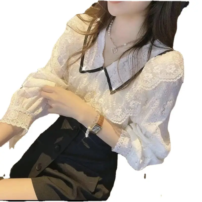French Retro Lace Top for Women New Autumn Style - Image 5