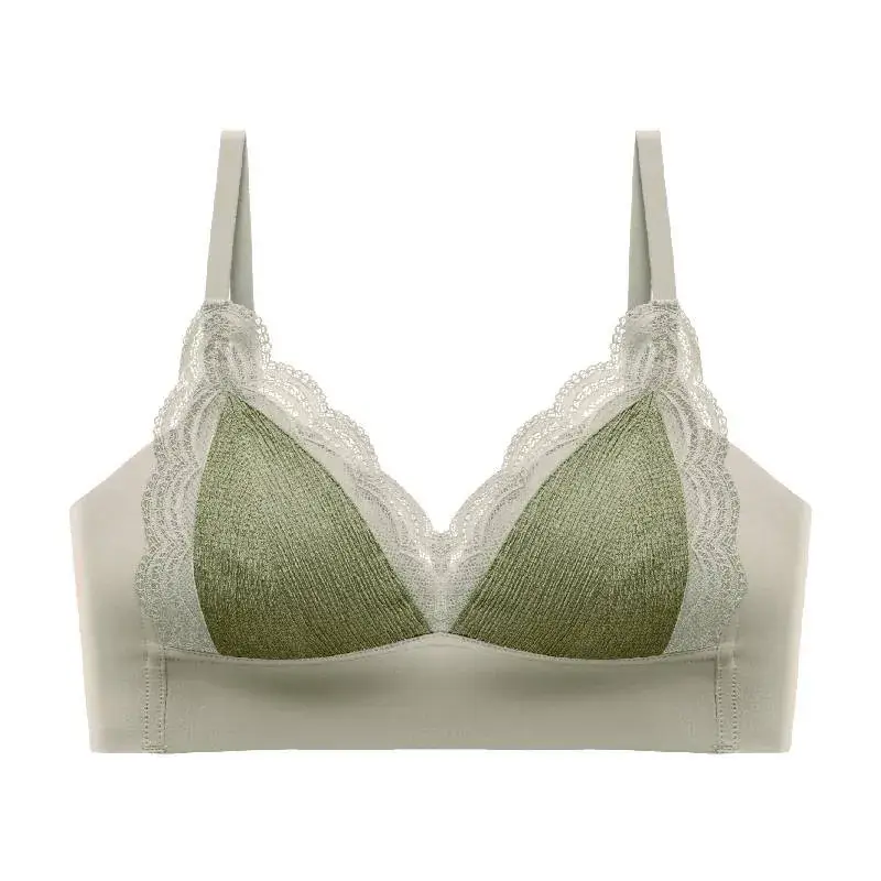 French Lace Bra Silk Lining No Wire Underwear - Image 11
