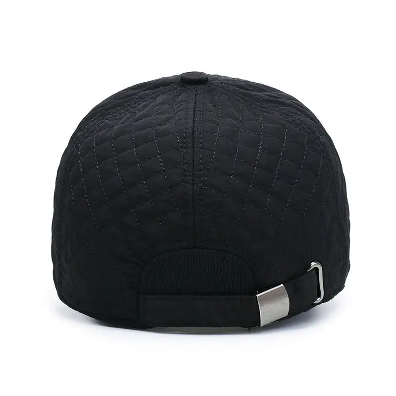 Black Korean Style Fleece Lined Baseball Cap for Men - Image 5