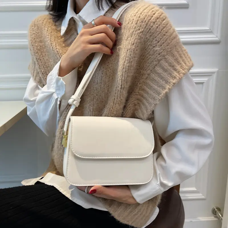 Women's White Square Crossbody Bag 2021 New Trend - Image 7