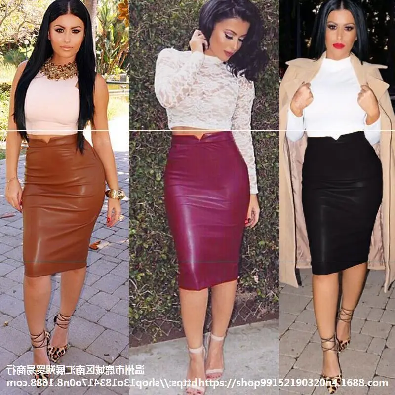 High Waist Lipstick Skirt Tight Fit Purple - Image 6