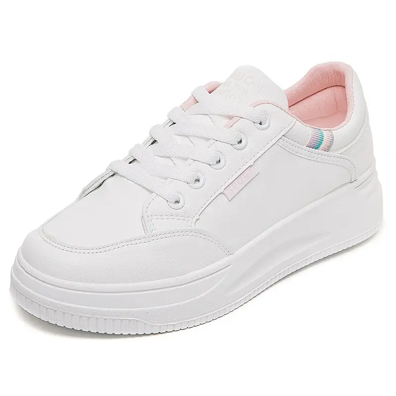Women White Board Shoes with Thick Sole & Breathable Upper - Image 10