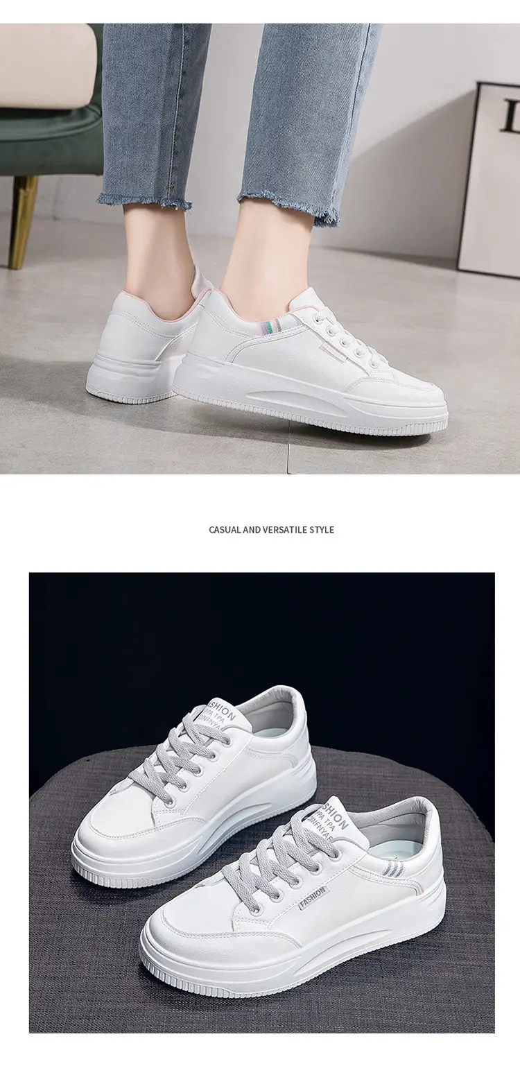 Women White Board Shoes with Thick Sole & Breathable Upper — feature 17