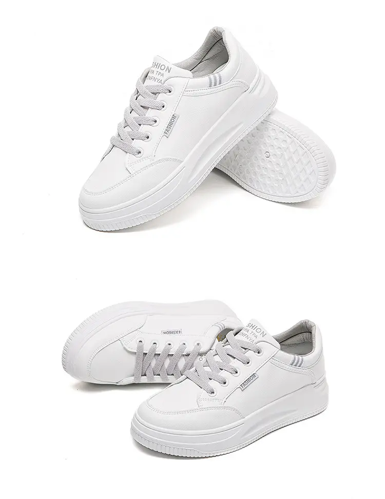 Women White Board Shoes with Thick Sole & Breathable Upper — feature 23