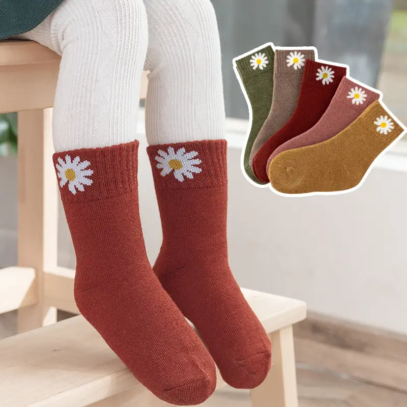 Children's Velvet Padded Terry Socks Autumn Winter Warm Cotton - Image 2