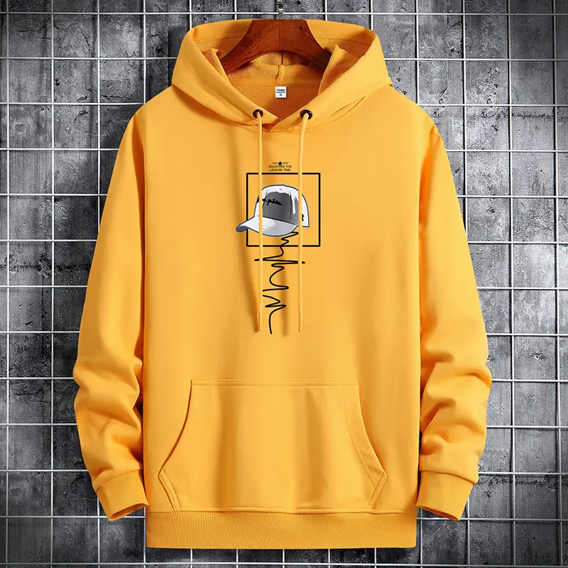 Men Black Printed Hoodie 2021 New Style - Image 8