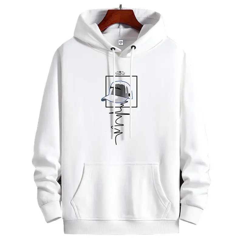 Men Black Printed Hoodie 2021 New Style - Image 10