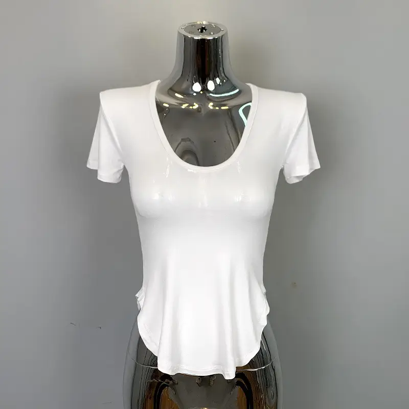 Women's Grey Sparkle Long Sleeve Top with Curved Hem - Image 9