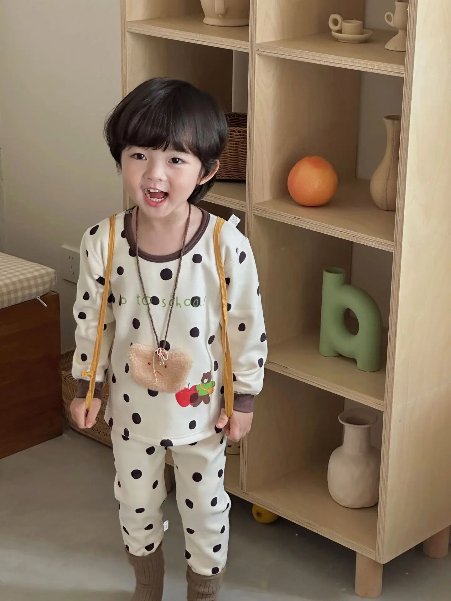 Anmeiya Children's Polka Dot Pajamas Set - Image 14