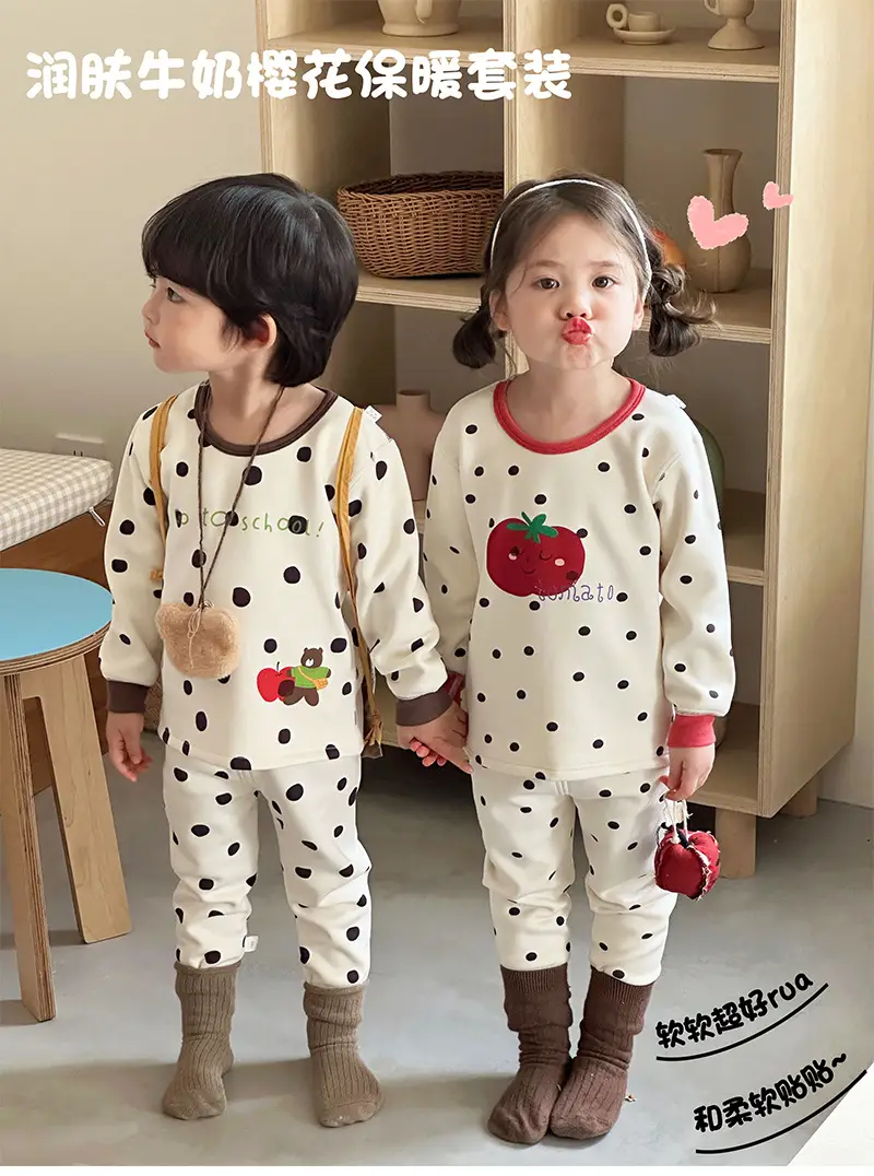 Anmeiya Children's Polka Dot Pajamas Set — feature 1