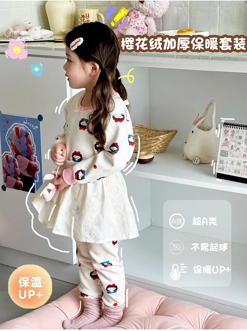 Anmeiya Children's Polka Dot Pajamas Set — feature 7