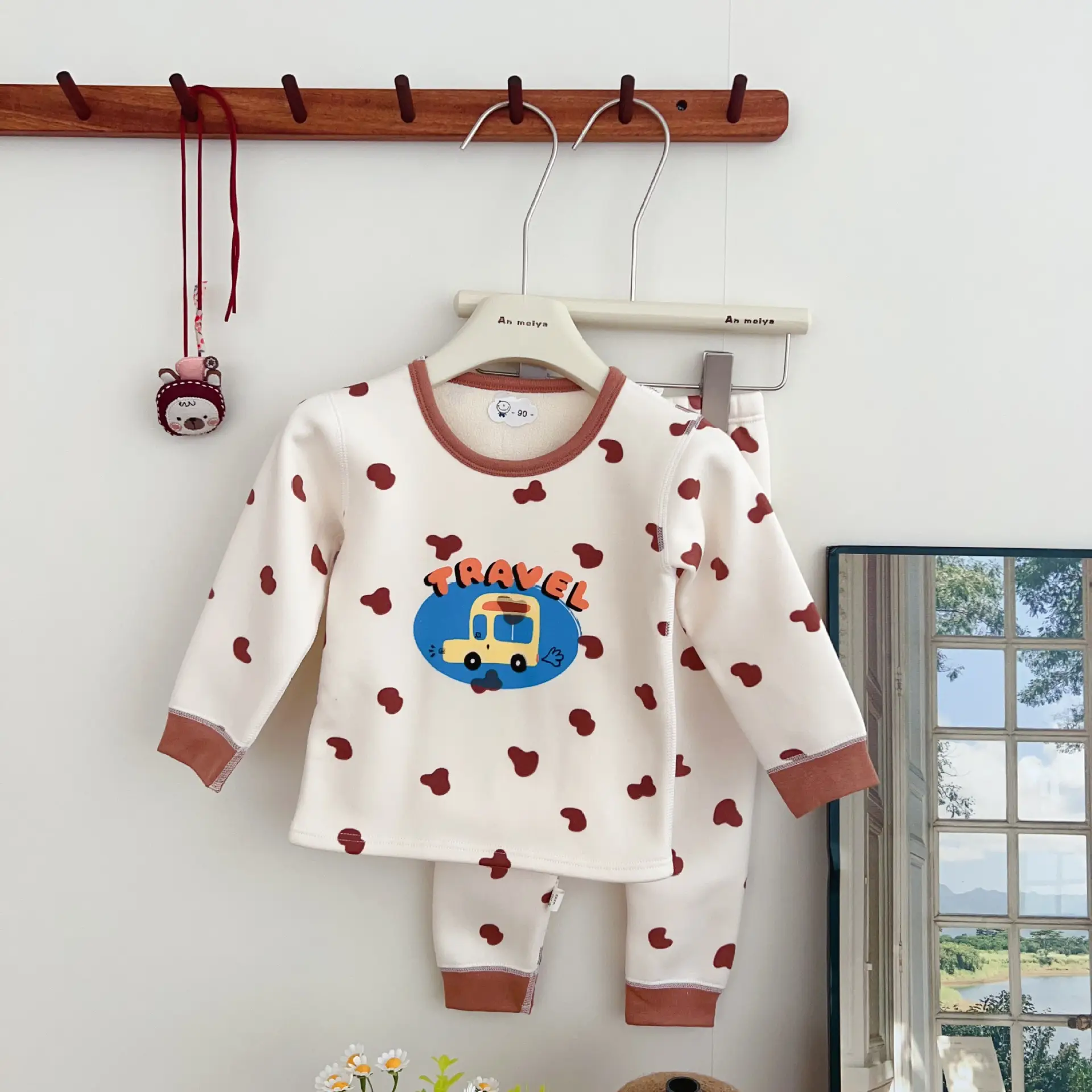 Anmeiya Children's Polka Dot Pajamas Set - Image 11