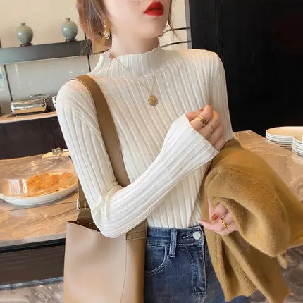 2025 Knitted Turtle Collar Shirt Tops for Women — feature 1