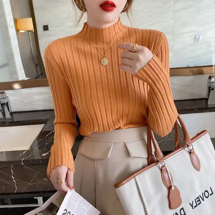 2025 Knitted Turtle Collar Shirt Tops for Women — feature 4