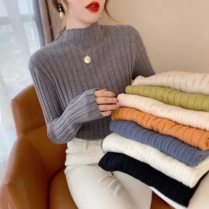 2025 Knitted Turtle Collar Shirt Tops for Women — feature 7