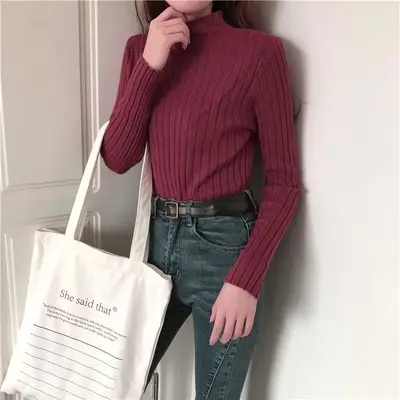 2025 Knitted Turtle Collar Shirt Tops for Women — feature 9