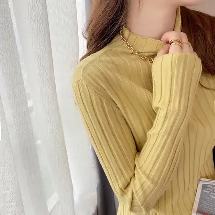 2025 Knitted Turtle Collar Shirt Tops for Women - Image 2