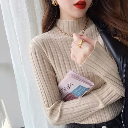 2025 Knitted Turtle Collar Shirt Tops for Women - Image 7