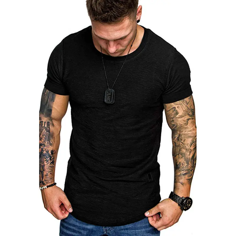 Men's White Bamboo Cotton Round Neck T-Shirt - Image 9
