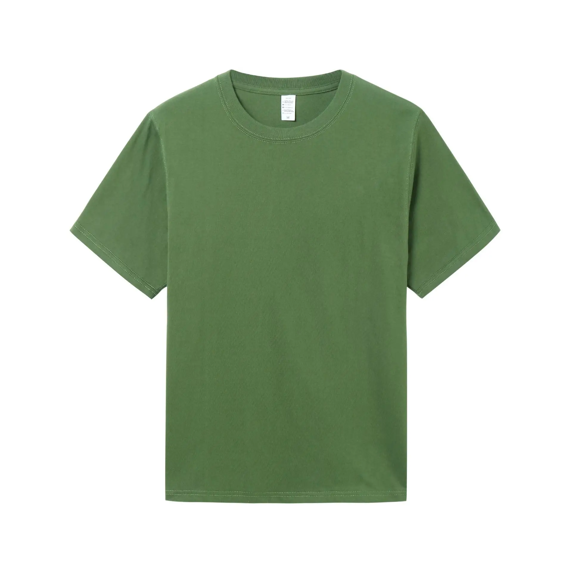 Couple T-Shirt 270g Combed Cotton Green Round Neck Short Sleeve - Image 10