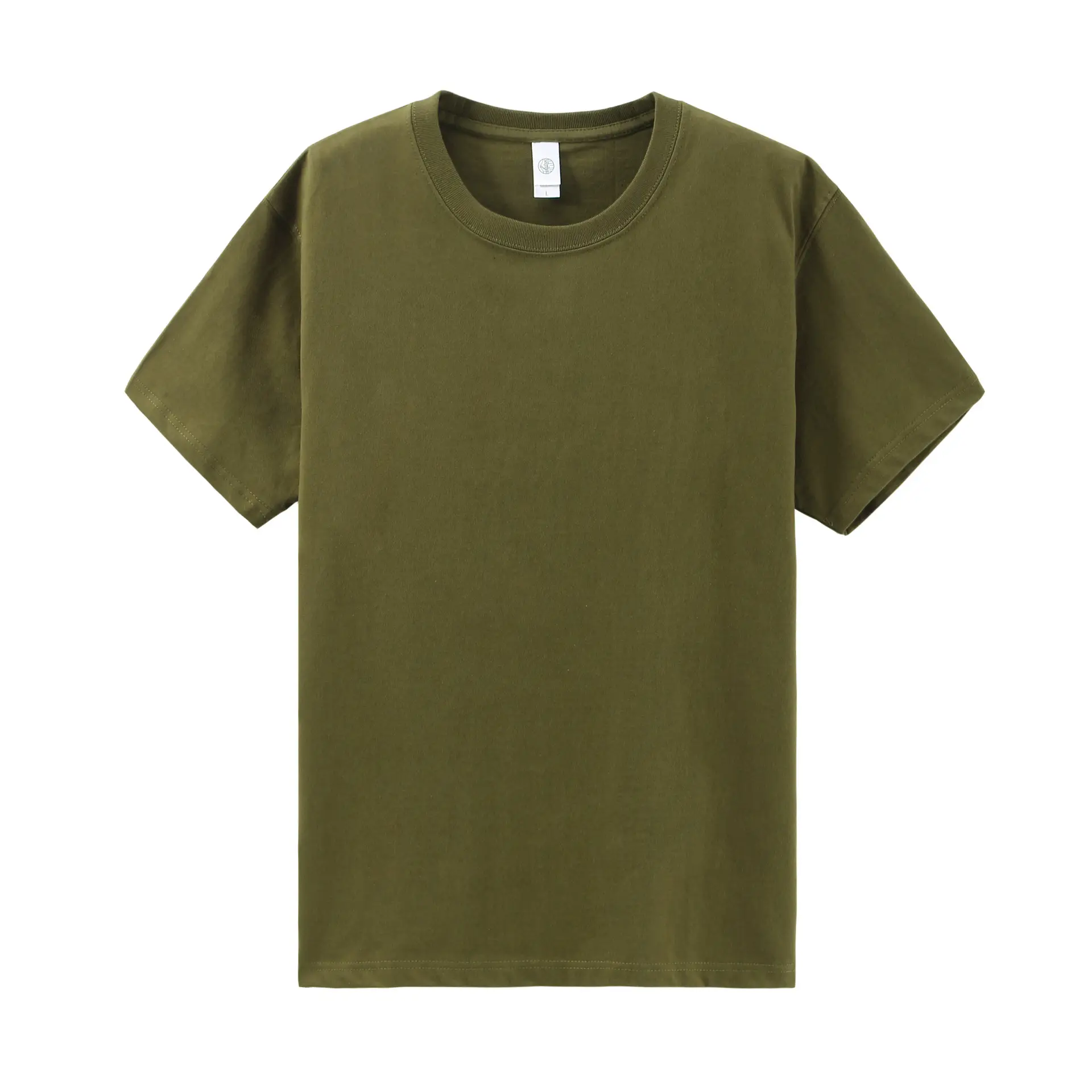 Couple T-Shirt 270g Combed Cotton Green Round Neck Short Sleeve - Image 19