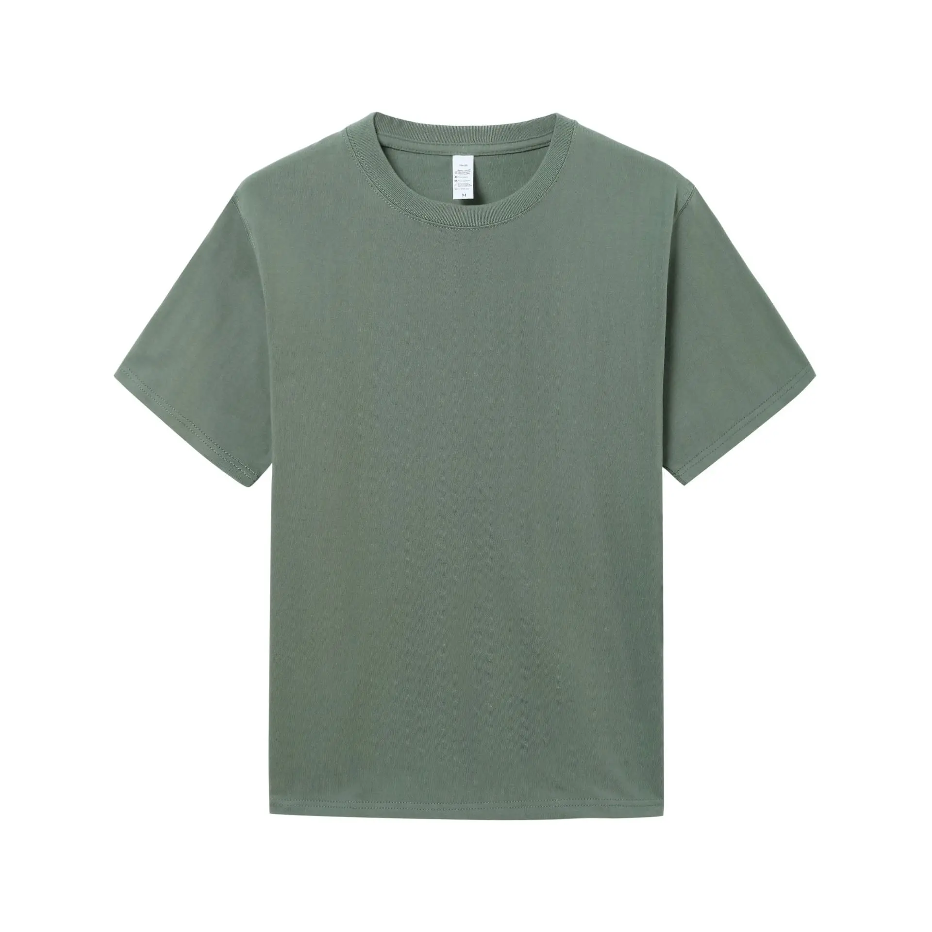 Couple T-Shirt 270g Combed Cotton Green Round Neck Short Sleeve - Image 6