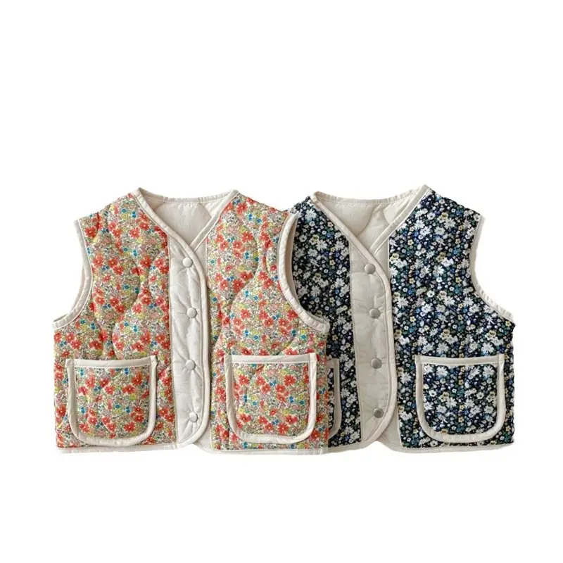 Korean Style Baby Vest Cotton Floral Winter Wear - Image 5