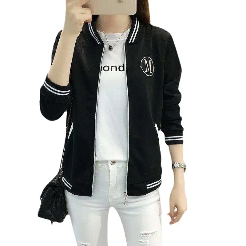 Women's Red Baseball Jacket Spring Autumn 2026 Plus Size - Image 6