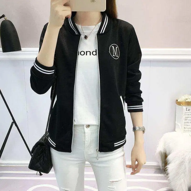 Women's Red Baseball Jacket Spring Autumn 2026 Plus Size - Image 2