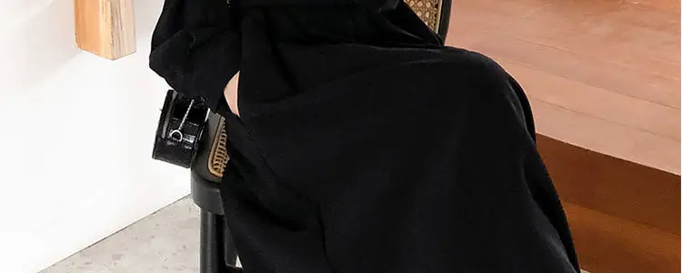 Black Long Dress Women's Retro French Style Small — feature 16