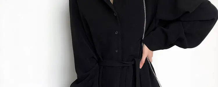Black Long Dress Women's Retro French Style Small — feature 18