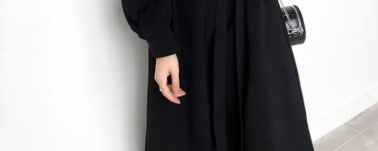 Black Long Dress Women's Retro French Style Small — feature 19