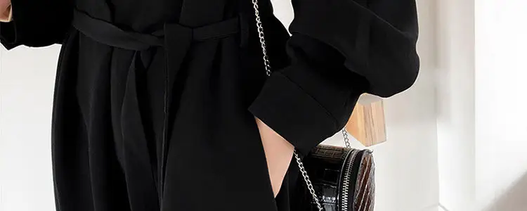 Black Long Dress Women's Retro French Style Small — feature 29