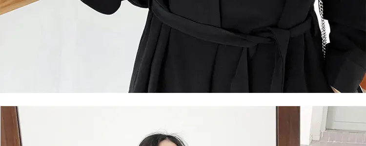 Black Long Dress Women's Retro French Style Small — feature 9