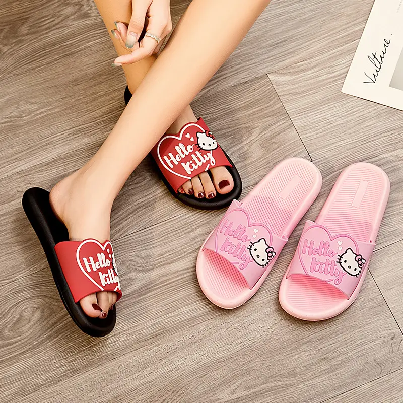 [70% discount] Hello Kitty girly slippers new home non-slip indoor and outdoor sandals